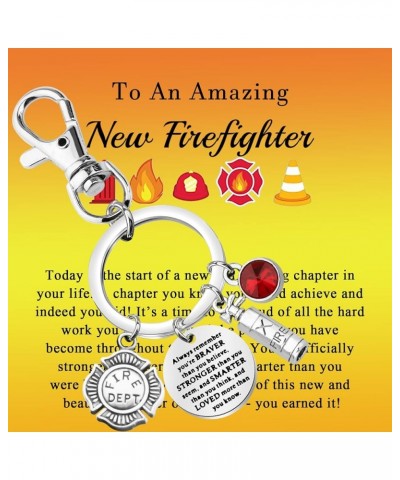 Firefighter Keychain New Firefighter Gift Firefighter Graduation Gift Firefighter Gift for Men and Women New Firefighter C-kc...