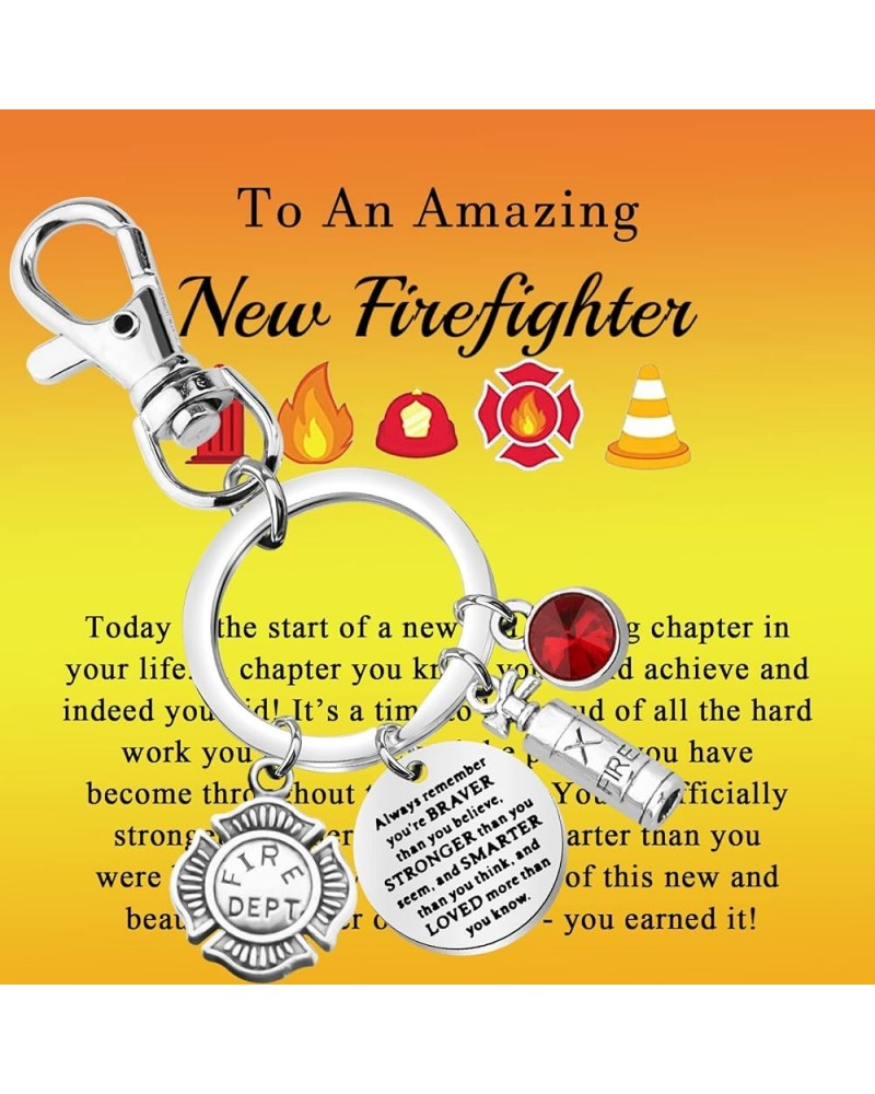 Firefighter Keychain New Firefighter Gift Firefighter Graduation Gift Firefighter Gift for Men and Women New Firefighter C-kc...