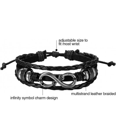 2pcs Mens Womens Stainless Steel Cubic Zirconia Infinity Charm Fish Hook Link Bracelet,Size Adjustable $10.43 Bracelets