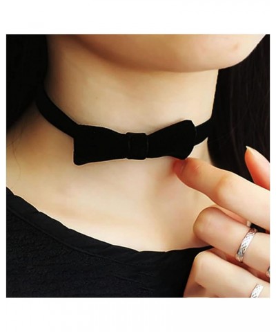 Boho Black Bow Choker Necklace Vintage Bell Velvet Necklace Black Suede Necklace Gothic Satin Ribbon Collar Necklace Jewelry ...