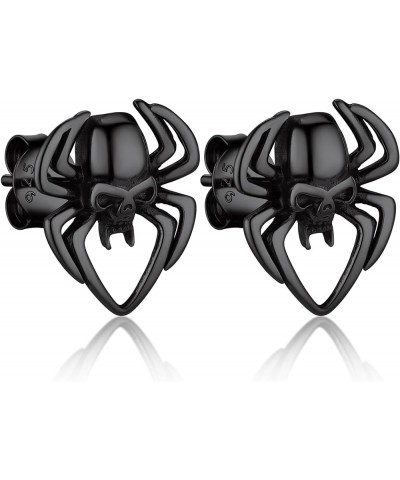 925 Sterling Silver Skull Stud Earrings Hoop Earrings for Women Men Punk Gothic Halloween Skull Skeleton Earring Studs Hoops ...