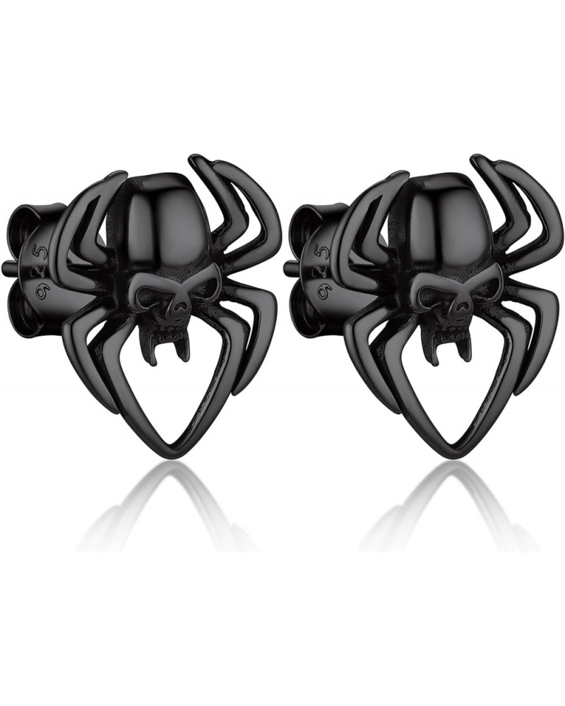 925 Sterling Silver Skull Stud Earrings Hoop Earrings for Women Men Punk Gothic Halloween Skull Skeleton Earring Studs Hoops ...