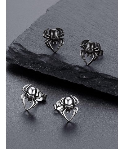 925 Sterling Silver Skull Stud Earrings Hoop Earrings for Women Men Punk Gothic Halloween Skull Skeleton Earring Studs Hoops ...