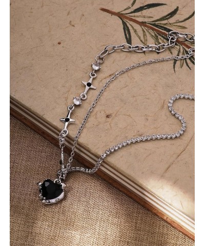 Dark Gloomy Coquette Necklaces for Women, Black Aesthetic Necklace Jewelry 7 $6.75 Necklaces