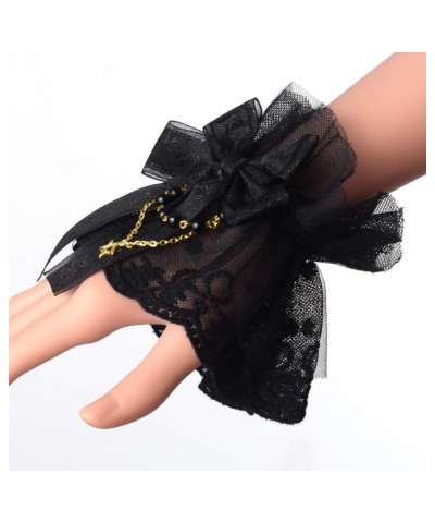 Steampunk Lace Cuff Bracelet Black 10(1pr) $7.50 Bracelets