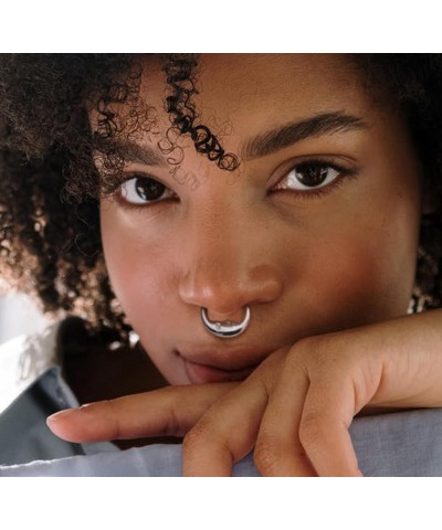 Nose Ring Lip Rings Septum-Clicker:8G 10G 12G14G 16G 18G 20G Dia.6mm 8mm 10mm 12mm 14mm 16mm Hinged Nose Piercing Hoop Ring S...