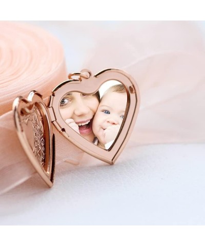 Stainless Steel Heart Shape Locket Album Style Birthday Holiday Wedding Statement Party Pendant Necklace Rose Gold $6.95 Neck...