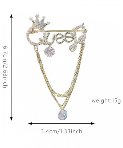 Queen Crown Brooch Pins Shiny Crystal Crown Brooch Pin Rhinestone Queen Letter Brooches Pin Fashion Elegant Crown Shape Princ...