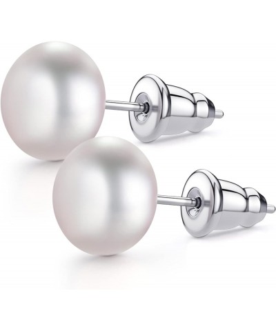 5 Pairs Pearl Earrings for Women Hypoallergenic Ball Studs Earrings Set Women 316L Surgical Steel Silver Pearl Earrings Birth...