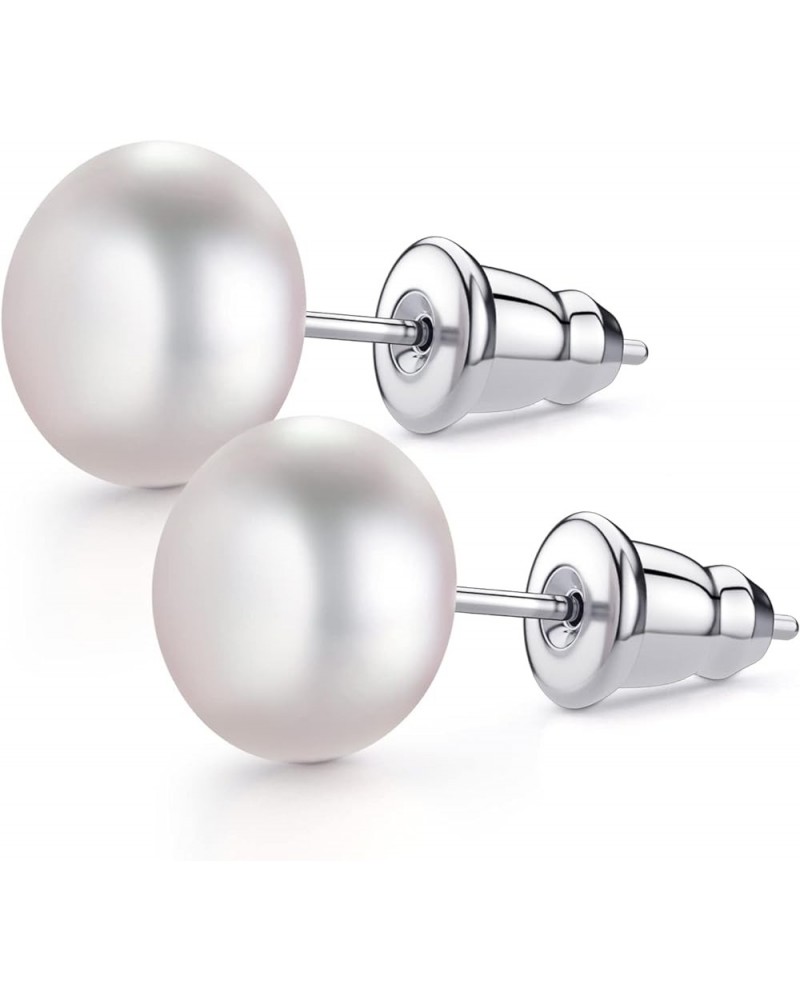 5 Pairs Pearl Earrings for Women Hypoallergenic Ball Studs Earrings Set Women 316L Surgical Steel Silver Pearl Earrings Birth...