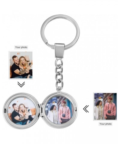 Couple Keychains Custom Stainless Steel Keychain Locket Keychain That Holds Pictures for Lovers Couples Style 2-silver $11.54...