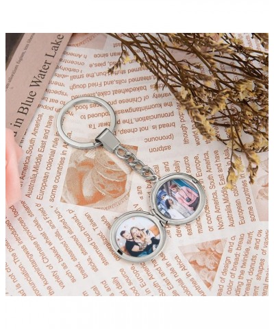 Couple Keychains Custom Stainless Steel Keychain Locket Keychain That Holds Pictures for Lovers Couples Style 2-silver $11.54...