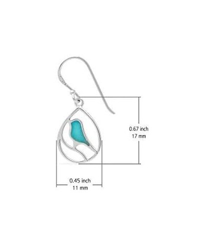 Jewelry Sterling Silver Bird Teardrop Inlay Earrings Turquoise $27.13 Earrings