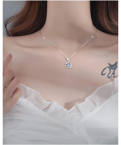 To My Beautiful Granddaughter Stars & Moon Necklace, Special Star Necklace Cubic-Zirconia Stars Moon Universary Sapphires Pen...