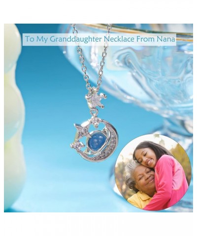 To My Beautiful Granddaughter Stars & Moon Necklace, Special Star Necklace Cubic-Zirconia Stars Moon Universary Sapphires Pen...