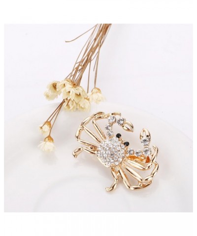 Crab Brooch Pin for Women Girls Fashion Sparking Rhinestone Animal Brooches Dress Shirt Backpack DIY Craft Gold Tone $5.95 Br...