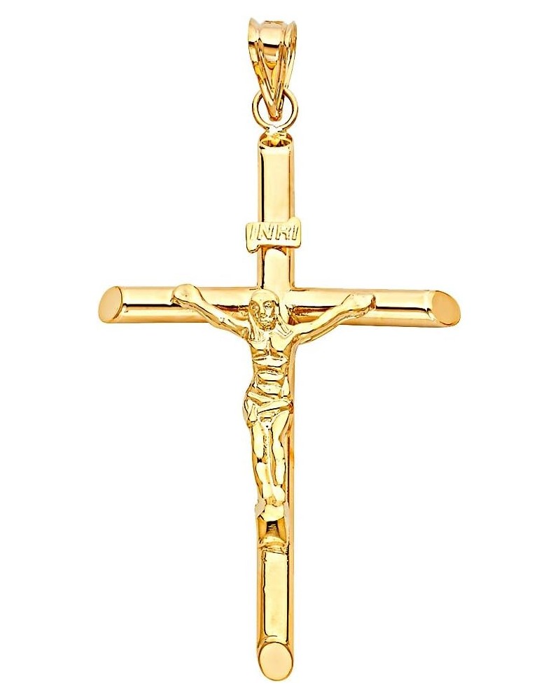 14k REAL Yellow Gold Religious Crucifix Jesus Cross Charm Pendant - 5 Different Size Available 60 x 35 mm $52.08 Pendants