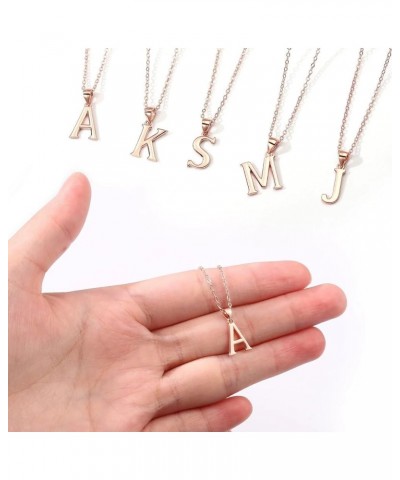 S925 Sterling Silver Initial Necklaces for Women Girls, Dainty 14K Rose Gold Vermeil Initial Necklace Letter Initial Pendant ...