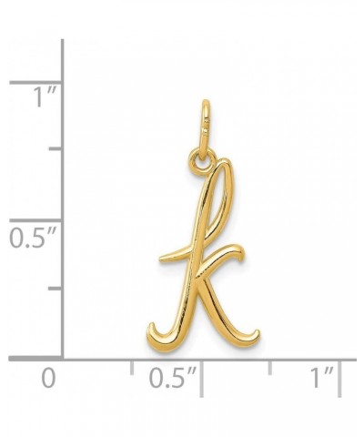 Solid 14k Yellow Gold Cursive K Initial Letter Alphabet Charm Pendant $35.26 Pendants