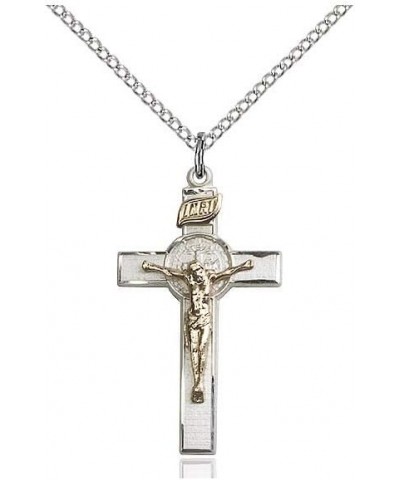 Two-Tone Gf/Ss St. Benedict Crucifix Pendant $49.00 Pendants