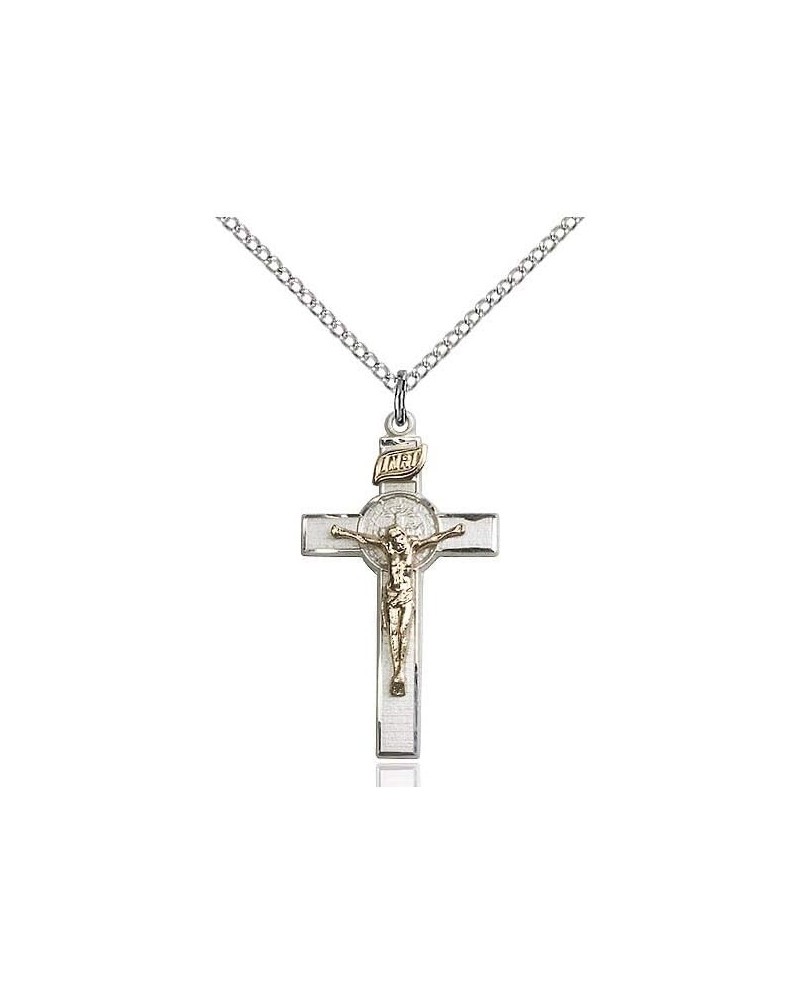 Two-Tone Gf/Ss St. Benedict Crucifix Pendant $49.00 Pendants