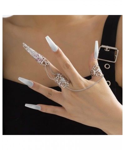 Gothic Finger Nail Tip Claw Rings Queen Costume Claws Knuckle Finger Ring Nail Rings Decoration Accessory for Women and Girls...