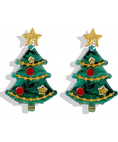 Cute Christmas Earrings for Women Christmas Tree Cake Earrings Zircon Christmas Tree Earrings Christmas Light Earrings Stocki...