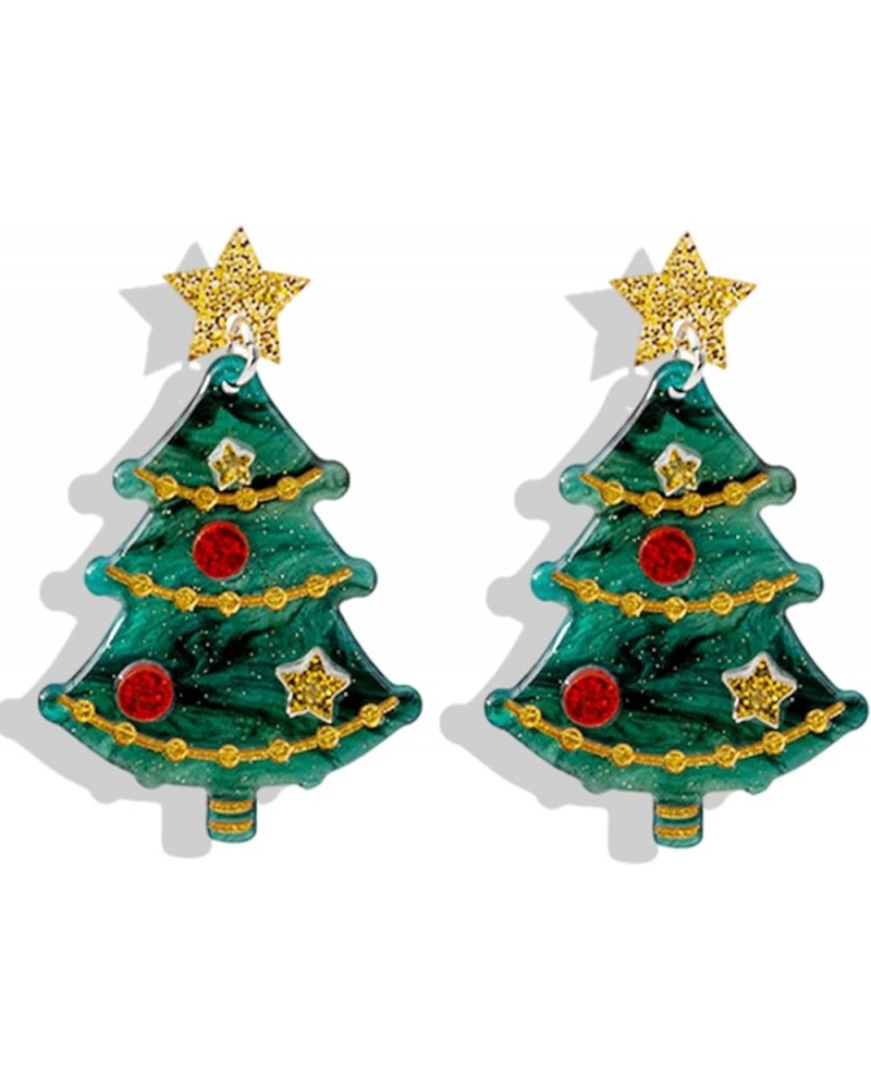 Cute Christmas Earrings for Women Christmas Tree Cake Earrings Zircon Christmas Tree Earrings Christmas Light Earrings Stocki...