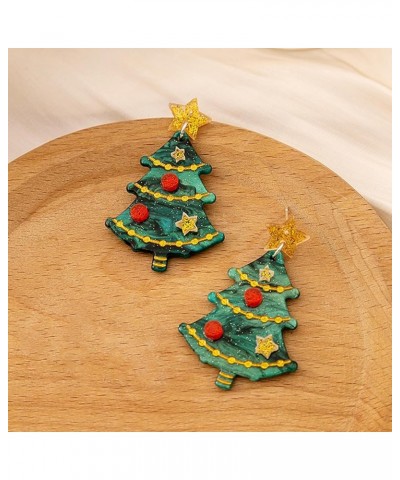 Cute Christmas Earrings for Women Christmas Tree Cake Earrings Zircon Christmas Tree Earrings Christmas Light Earrings Stocki...