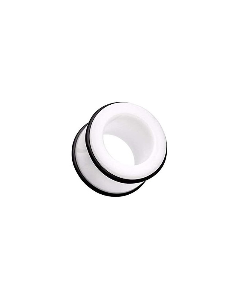 Basic Acrylic No Flare Ear Gauge Tunnel Plug 3/4" (19mm), White $8.66 Body Jewelry