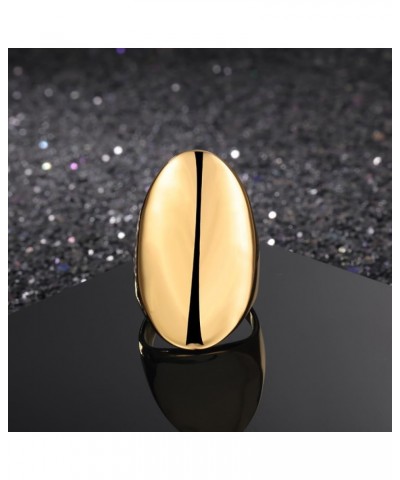 Chunky Oval Ring for Women Thick Dome Statement Ring Stainless Steel Stacking Ring Thick Finger Bands Chunky Gold Rings $8.09...