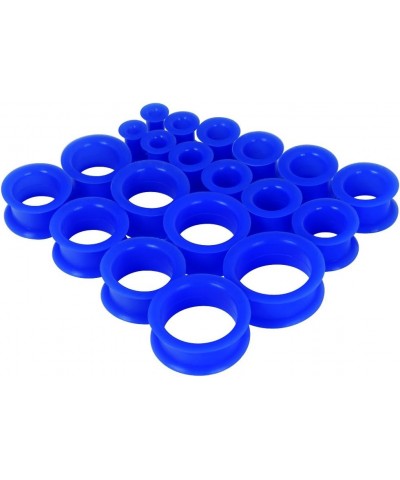 2g-1" Silicone Plugs Kit Ear Skins Gauges Soft Ear Expander Tunnels Stretching Set 6-25MM 6-25MM,Hard Blue $9.43 Body Jewelry