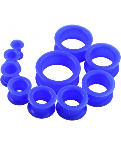 2g-1" Silicone Plugs Kit Ear Skins Gauges Soft Ear Expander Tunnels Stretching Set 6-25MM 6-25MM,Hard Blue $9.43 Body Jewelry