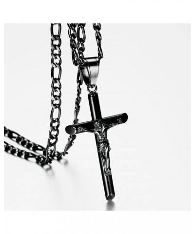 Cross Necklace for Women Men Stainless Steel Mens Cross Necklaces Gold Silver Jesus Cross Necklace Layered Cuban Figaro Chain...