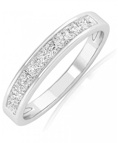 1 Carat t.w. LAB GROWN Princess Cut Diamond Wedding Band Ring (E-F Color VS2-SI1 Clarity) 10 Rose Gold $503.72 Bracelets