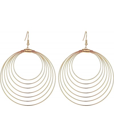 Boho Round Spiral Tassel Dangle Drop Earrings 14k Gold Plated Disco Earrings for Woman Girls Gifts Gold hoop $12.17 Earrings