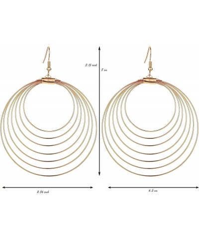 Boho Round Spiral Tassel Dangle Drop Earrings 14k Gold Plated Disco Earrings for Woman Girls Gifts Gold hoop $12.17 Earrings