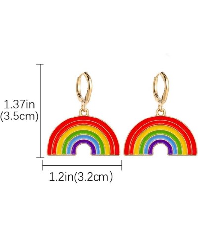 Rainbow Heart Earrings for Women Girls Unique Colorful Love Wins Dangle Earrings Lightweight Statement Pride Gifts Rainbow Je...