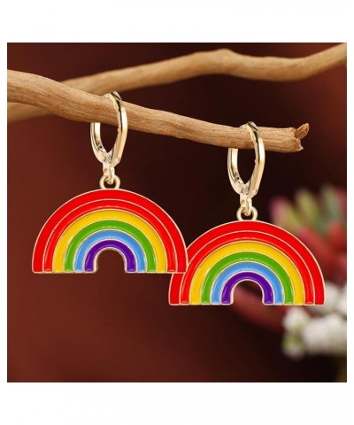 Rainbow Heart Earrings for Women Girls Unique Colorful Love Wins Dangle Earrings Lightweight Statement Pride Gifts Rainbow Je...