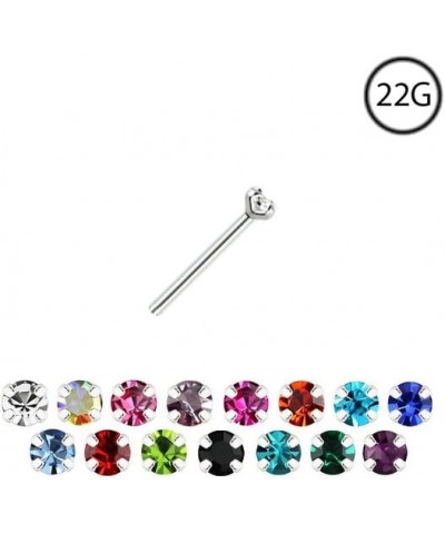 925 Sterling Silver Straight Nose Stud Ring Choose Your Color Tiny Micro 1mm 22G Orange $8.31 Body Jewelry