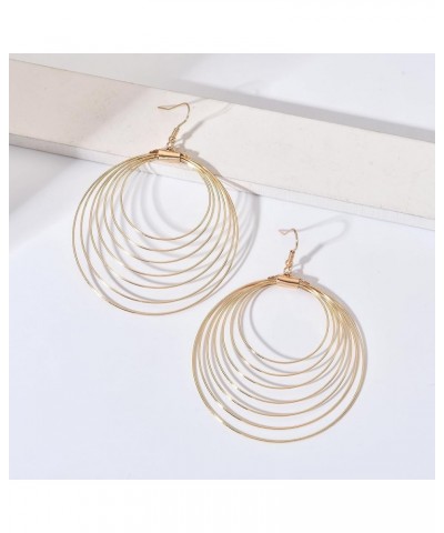 Boho Round Spiral Tassel Dangle Drop Earrings 14k Gold Plated Disco Earrings for Woman Girls Gifts Gold hoop $12.17 Earrings