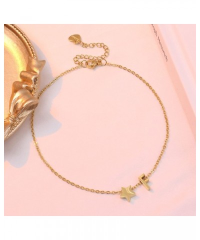 Initial Anklet for Women Gold Star Letter Ankle Bracelet Foot Jewelry Alphabet A-Z Chain Anklet Foot Bracelet for Girls Boho ...