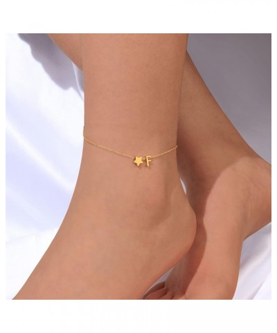 Initial Anklet for Women Gold Star Letter Ankle Bracelet Foot Jewelry Alphabet A-Z Chain Anklet Foot Bracelet for Girls Boho ...