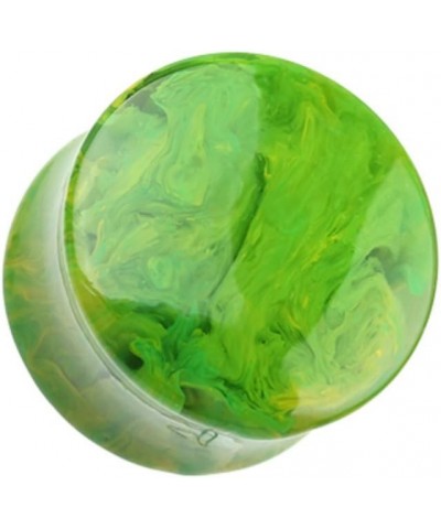 Lava Infused Double Flared WildKlass Ear Gauge Plug (Sold as Pairs) 00 GA (10mm) Green $9.87 Body Jewelry