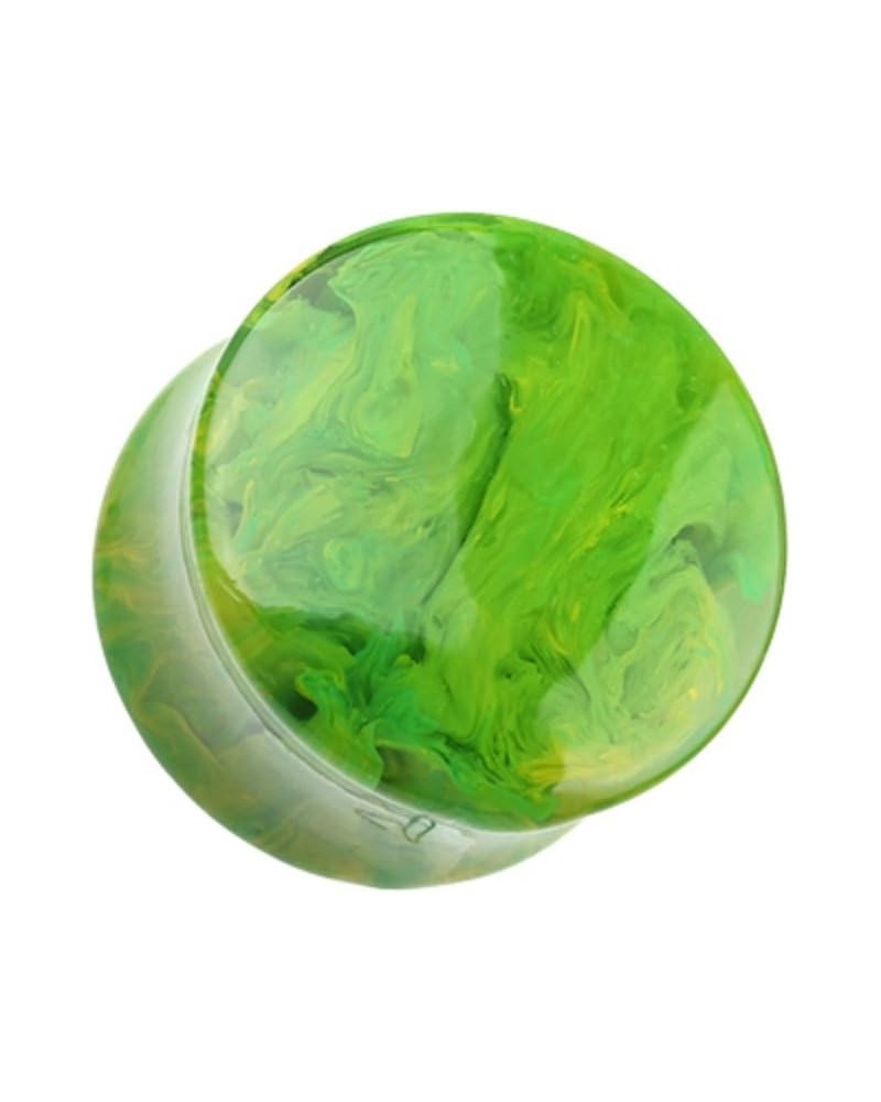 Lava Infused Double Flared WildKlass Ear Gauge Plug (Sold as Pairs) 00 GA (10mm) Green $9.87 Body Jewelry