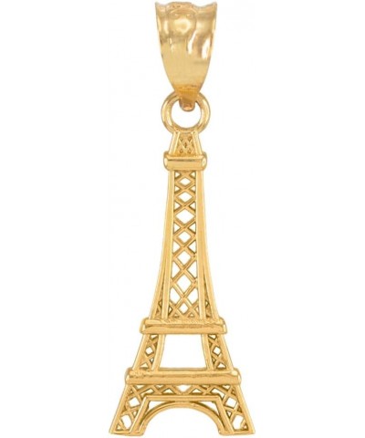 14K Yellow Gold Paris Eiffel Tower Travel Charm Pendant $42.31 Pendants