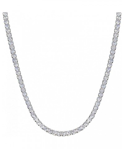 18K Gold Plated Cubic Zirconia Round 4MM Classic Tennis 18 Inches Chain Necklace For Women, Girls & Men Comes With a Gift Box...