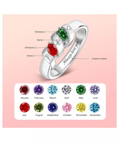 Personalized Mother Ring with 1-6 Kids Name Customized Birthstone Rings Spiral Ring for Women Stacking Rings for Mom Thanksgi...