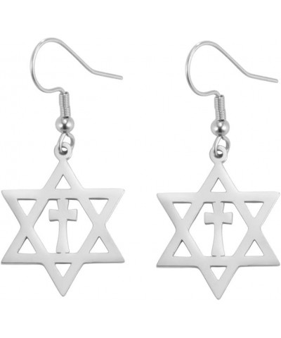 Star of David Earrings Drop Dangle Earrings for Women Israel Jewelry Jewish Earrings Hanukkah Gift Six pointed Star Stainless...