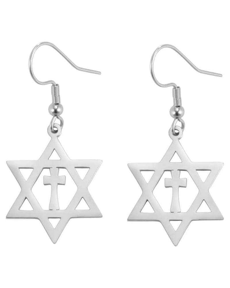 Star of David Earrings Drop Dangle Earrings for Women Israel Jewelry Jewish Earrings Hanukkah Gift Six pointed Star Stainless...